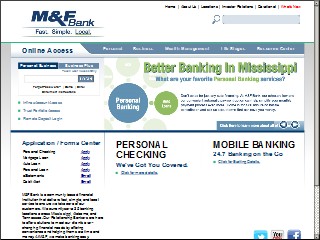 Web site www.mfbank.com, M & F Bank
