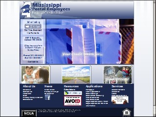 Web site www.mpefcu.com, Mississippi Postal Fcu